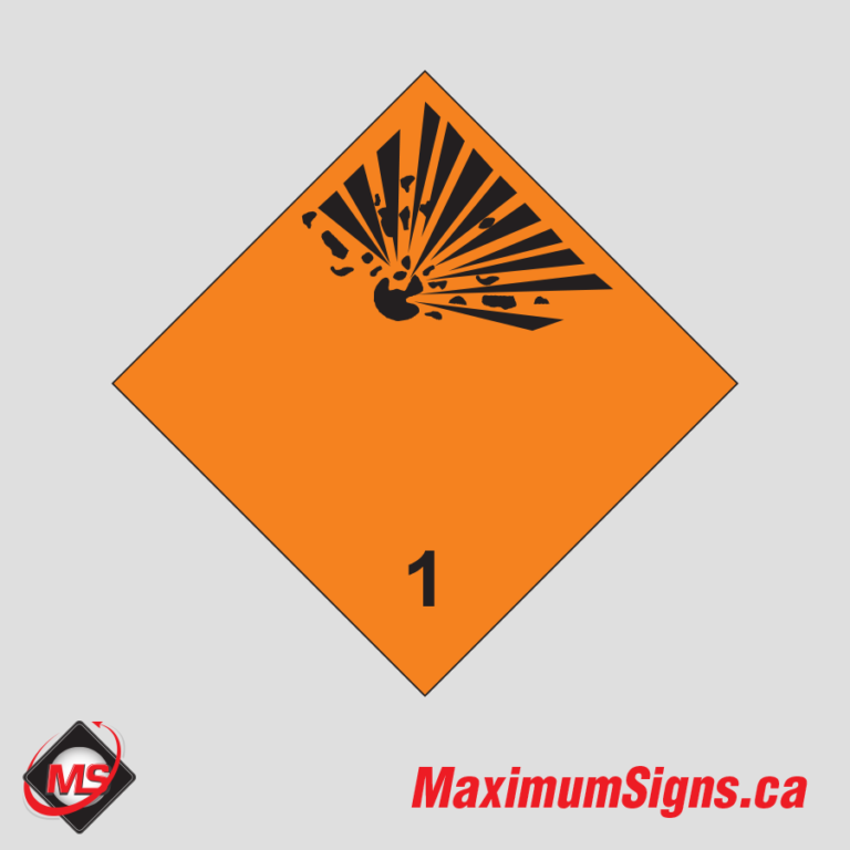 Class 1- 1.6 Explosives – Maximum Signs